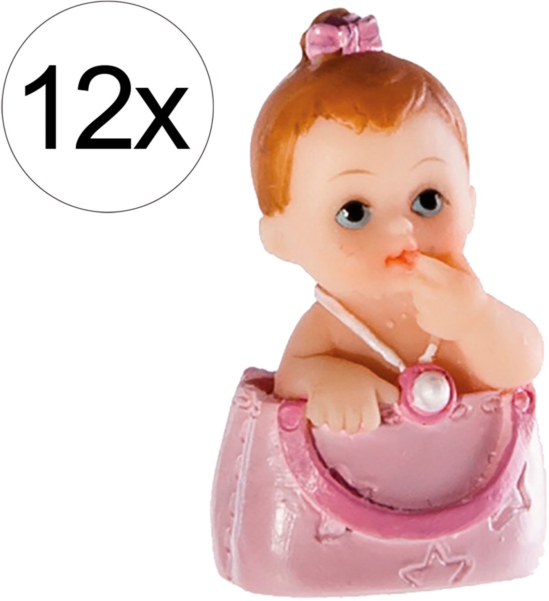 12x Schattig Polyresine Babybeeldje – Perfect als Geboortebedankje of Babyshower Decoratie